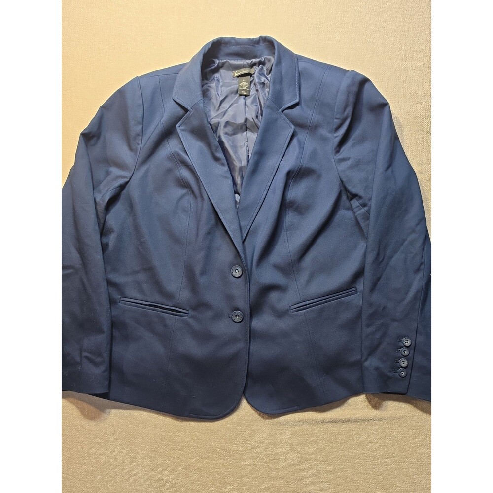 Lane Bryant Blazer Jacket Womens Plus Size 24 Navy Blue Stretch 2 Button Lined